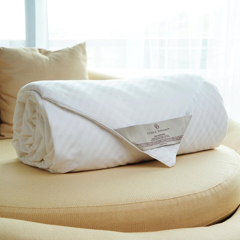 CUDDLE DREAMS Silk Comforter for Spring/Summer/Fall, 100% Long-Strand Silk Filling, Natural & Breathable (Full Size) - Image 2